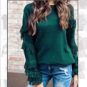 “Shake Down” fringe sweater from Vici. Lumiere.